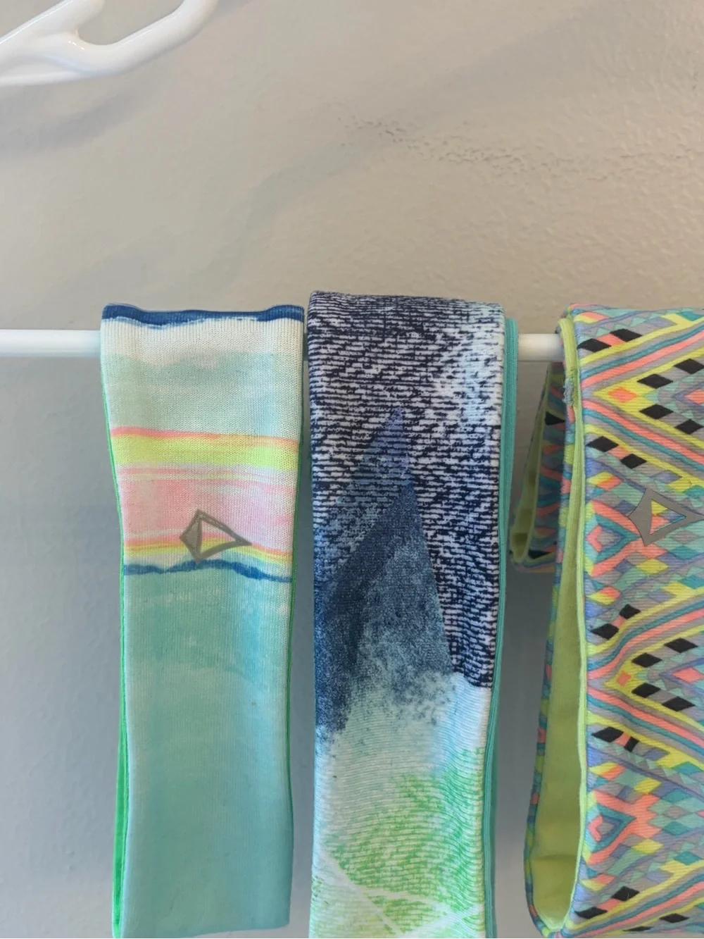 Kids Stretchy Reflective Logo Headbands - reversible Aviva set of four